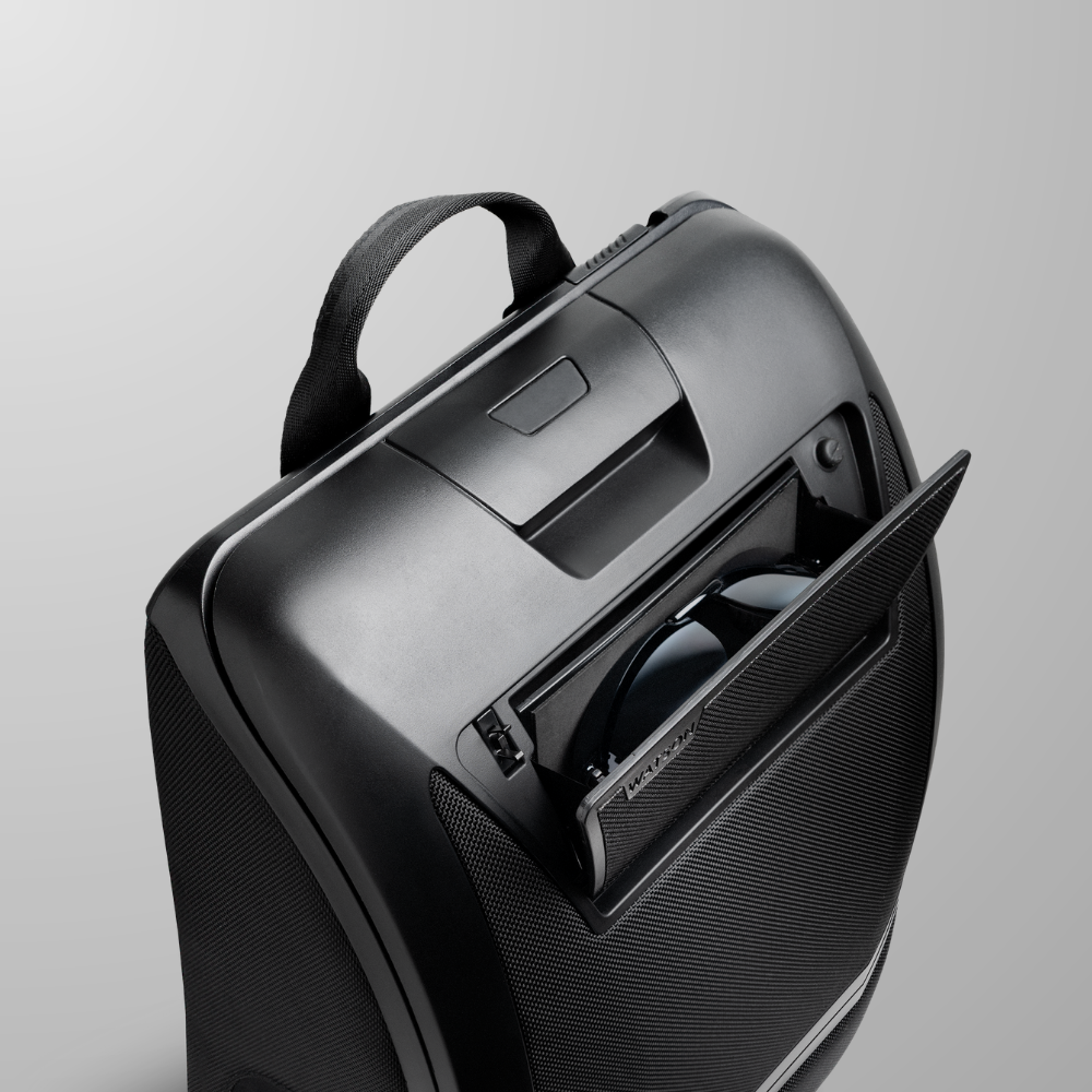 watson minimalist backpack with sunglasses case